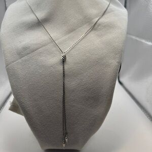 Napier silver tone Lariat necklace